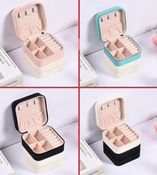 Compact PU Leather Jewelry Organizer